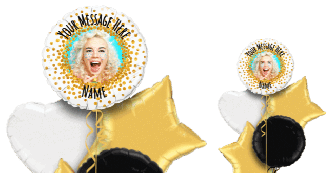 Gold Glitter Personalised Balloon