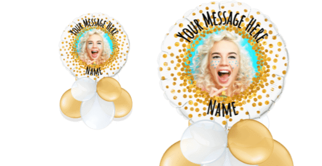 Gold Glitter Personalised Balloon