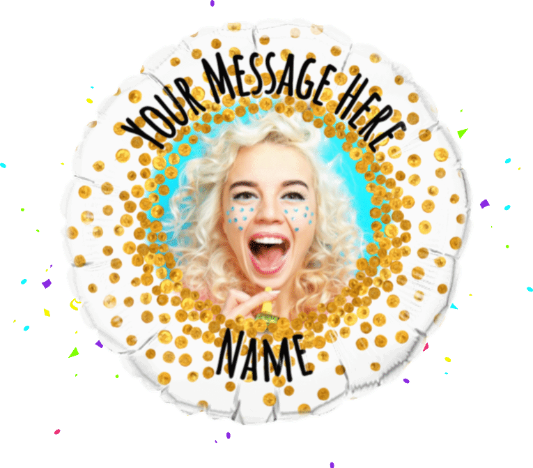 Gold Glitter Personalised balloon 