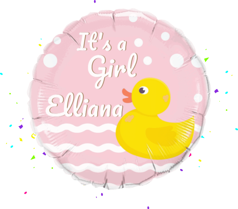 It's a Girl Baby Duck balloon 