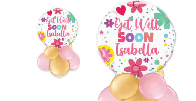 Get Well Soon Flowers Balloon