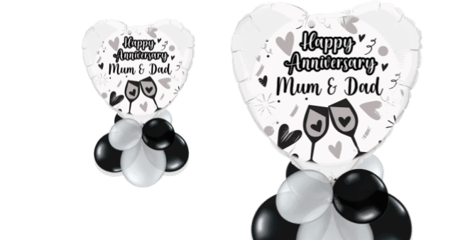 Anniversary Silver Hearts Balloon