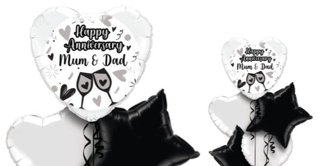 Anniversary Silver Hearts Balloon