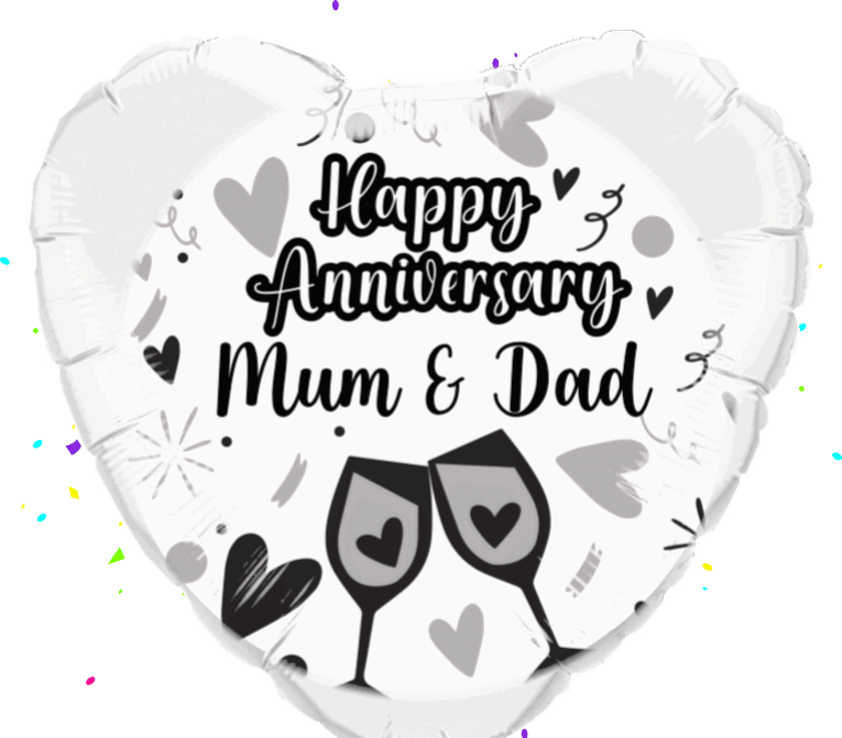 Anniversary Silver Hearts balloon 