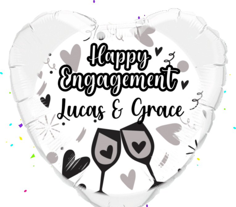 Engagement Silver Hearts balloon 