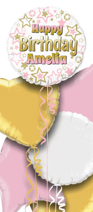 Pink and Gold Stars Balloon