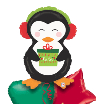 Christmas Penguin with Gift Balloon