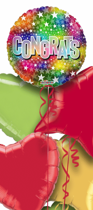 Rainbow Stars Congrats Balloon