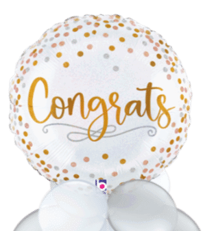 Congrats Gold Glitter Balloon