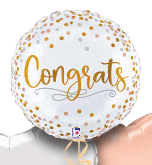 Congrats Gold Glitter Balloon