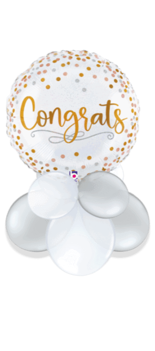 Congrats Gold Glitter Balloon