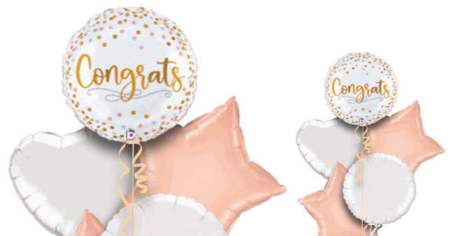 Congrats Gold Glitter Balloon