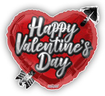 Happy Valentines Heart and Arrow