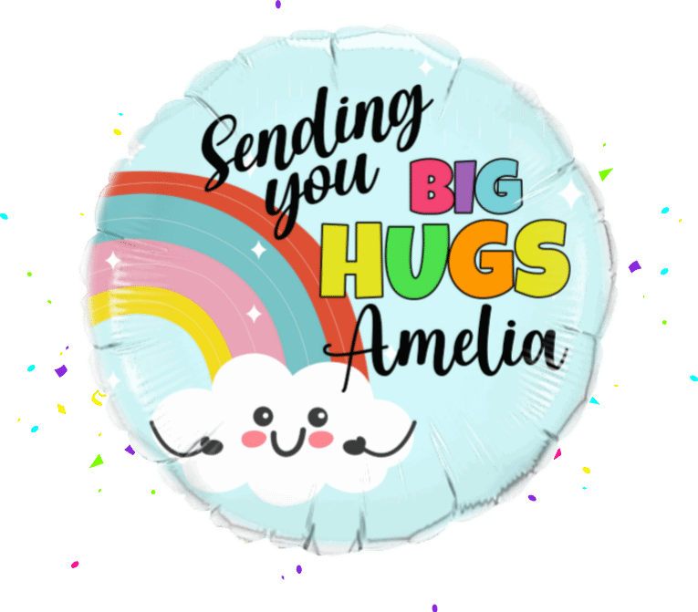 Big Hugs Rainbow balloon 