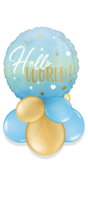 Hello World Blue Balloon