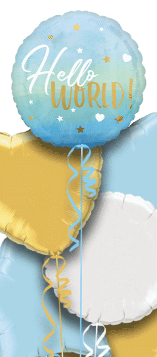 Hello World Blue Balloon
