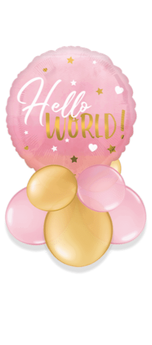 Hello World Pink Balloon
