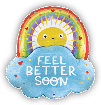 Feel Better Soon Sun and Rainbow