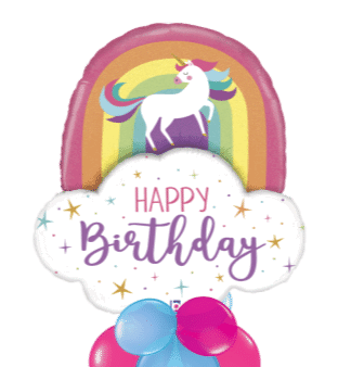 Rainbow Birthday Unicorn Balloon