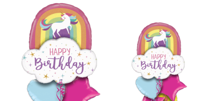 Rainbow Birthday Unicorn Balloon