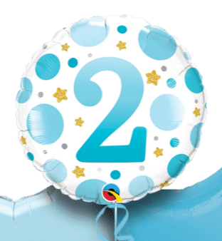 2nd Birthday Blue Dots Balloon