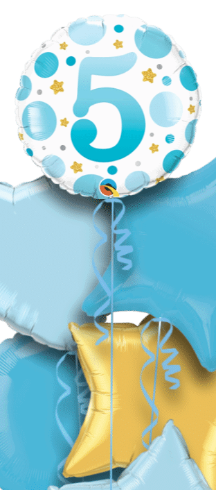5th Birthday Blue Dots Balloon