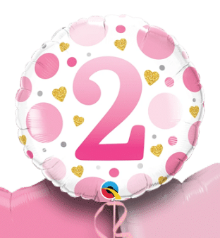 2nd Birthday Pink Dots Balloon