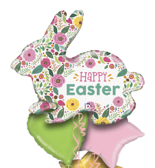 Spring Bunny Easter Flowers Balloon