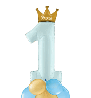 1st Birthday Prince Crown Balloon