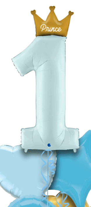 1st Birthday Prince Crown Balloon