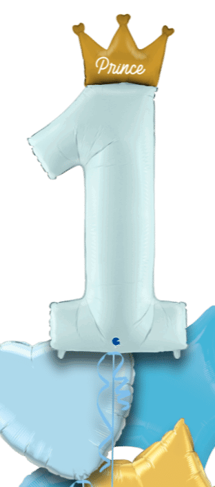 1st Birthday Prince Crown Balloon