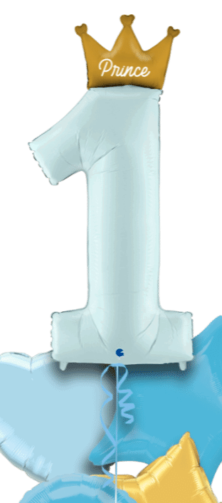 1st Birthday Prince Crown Balloon