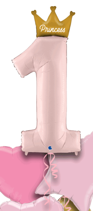 1st Birthday Princess Crown Balloon