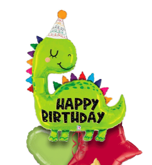 Birthday Smiley Dinosaur Balloon