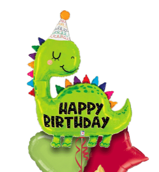 Birthday Smiley Dinosaur Balloon