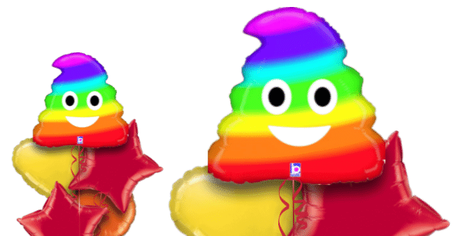 Rainbow Emoji Pooh Balloon