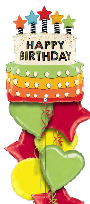 Colourful Cake and Candles Balloon