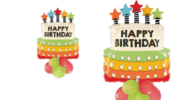 Colourful Cake and Candles Balloon