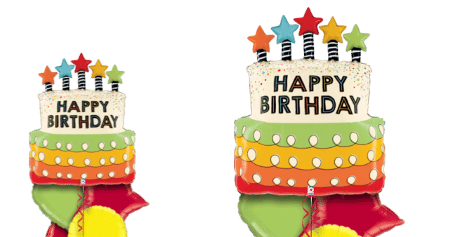 Colourful Cake and Candles Balloon