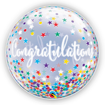 Congratulations Confetti Stars Bubble