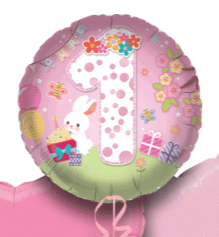 You're 1 Pink Bunny Balloon