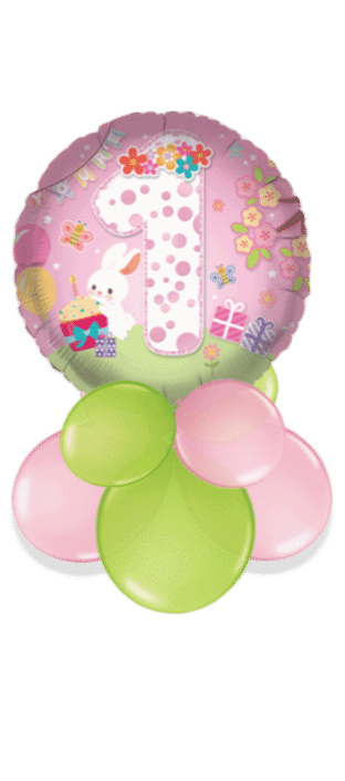 You're 1 Pink Bunny Balloon