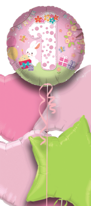 You're 1 Pink Bunny Balloon