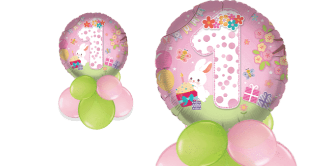 You're 1 Pink Bunny Balloon