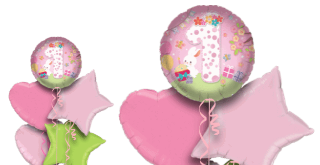 You're 1 Pink Bunny Balloon