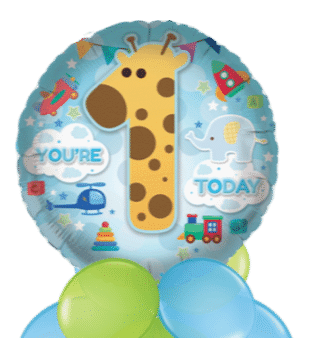You're 1 Today Giraffe Balloon