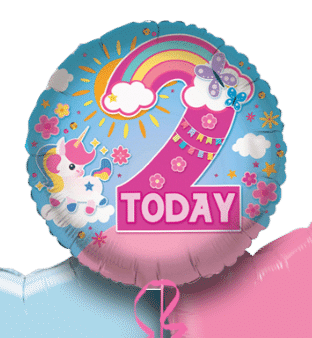 2 Today Rainbow Unicorns Balloon