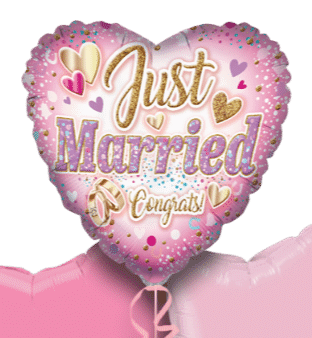 Just Married Congrats Heart Balloon