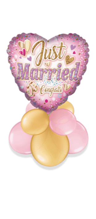 Just Married Congrats Heart Balloon