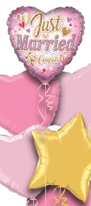 Just Married Congrats Heart Balloon